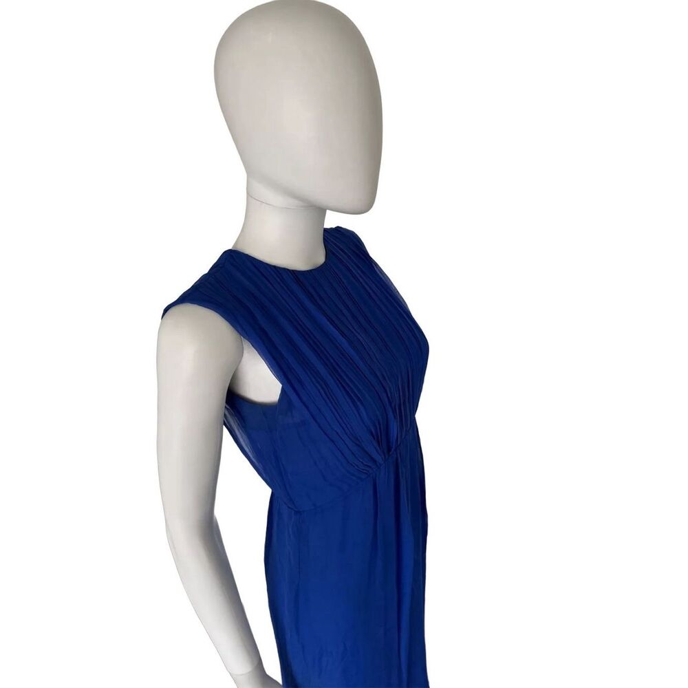 BALENCIAGA Blue Silk Vintage Knee Length Sleeveless Dress Size Small 2010 - Picture 7 of 13